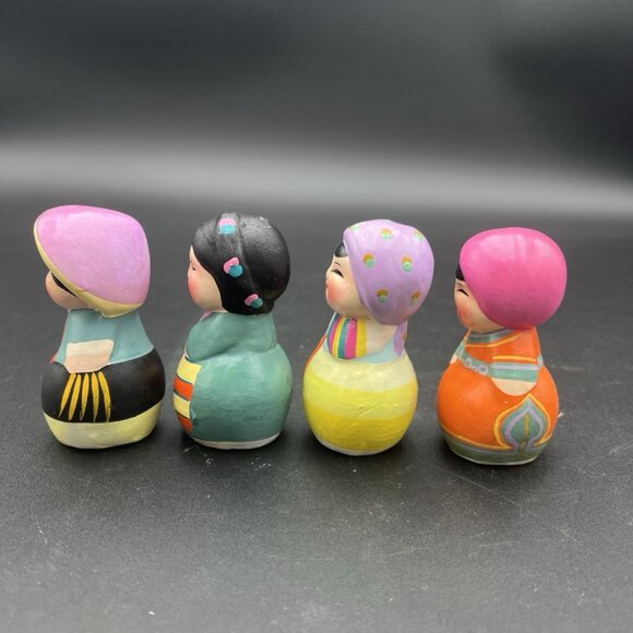 Vintage 3" Wuxi Huisang Clay Figurines Chinese Ladies set of 4 Handpainted. - Picture 2 of 14